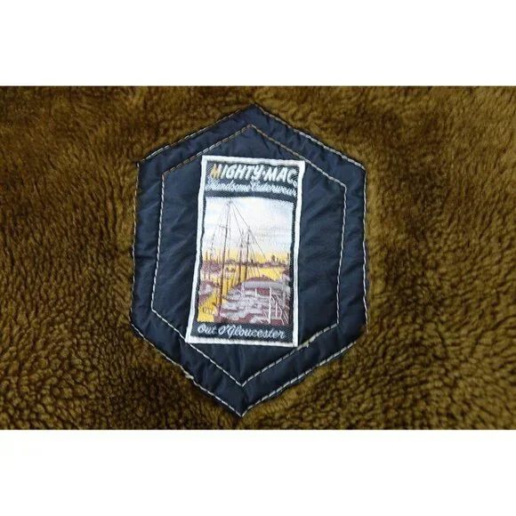 Vintage 70s Mighty Mac Out O'Gloucester Faux Fur Lined Coat Mens Size 40 Sherpa - Picture 7 of 10